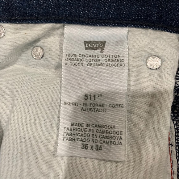Levi’s 511 Skinny Jeans Blue Denim Mens Size 36x34 - Picture 3 of 5